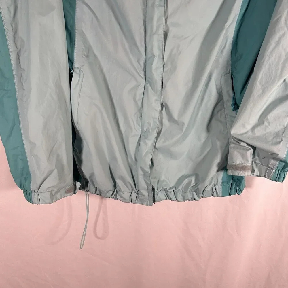 Columbia Jacket Women's Medium Green Blue Full Zip Hooded Hook Loop - Picture 3 of 11